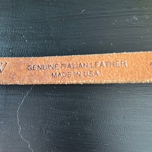 S/3 J. Crew Narrow Leather Belts Brown White Yellow - Picture 9 of 10